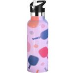 Hazlget Pickleball Gifts,Pickle Water Bottle with Straw Lid Insulated Stainless Steel Travel Mugs for Sport Gym Outdoor 20oz