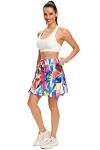 WOWENY Women's Athletic Tennis Skorts Summer Skirts for Women Running Golf Pickleball Skort Active Wear with Pockets (Print Geometric Rainbow-306, M)