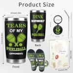CRASHOT Pickleball Gifts for Men, Gifts For Pickleball Lovers, Includes 20 oz Tumbler, Keychain & Sock, Thanksgiving Christmas Birthday Present for Dad Son Friends Team