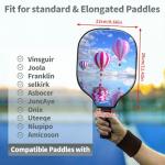 Pickleball Paddle Cover, Pickleball Racket Protector, Universal Size 8.6 x 11.4 inches Racket Sleeve, Lightweight Durable Pickleball Case with Zipper, Hot Air Balloon