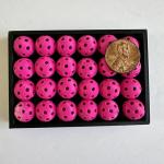 Mini Pickleball Beads Charms Set For Crafting Pickleball Accessories, 24 Small Beads, Size 12mm, Mini Pickleballs, Make DIY Pickleball Earrings, Unique Pickleball Gifts (Hot Pink)