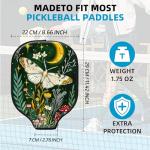ETLKJVBL for Pickleball Paddle Cover, Moth Mushrooms Plants Moon Neoprene Zippered Sleeve with Shockproof & Waterproof Protection, Stylish Design for Pickleball Accessory