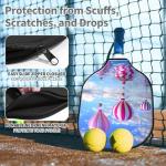 Pickleball Paddle Cover, Pickleball Racket Protector, Universal Size 8.6 x 11.4 inches Racket Sleeve, Lightweight Durable Pickleball Case with Zipper, Hot Air Balloon