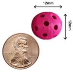 Mini Pickleball Beads Charms Set For Crafting Pickleball Accessories, 24 Small Beads, Size 12mm, Mini Pickleballs, Make DIY Pickleball Earrings, Unique Pickleball Gifts (Hot Pink)