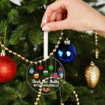 Haooryx Pickleball Christmas Tree Ornament - 1Pc Christmas Decorative Hanging Ornament Pickleball Xmas Tree Home Party Decor Decoration Winter Wonderland Shatterproof Hanging Balls Thank You Gifts