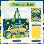 LUUFILx Pickleball Gift Bag Pickleball Birthday Goodie Bag with Greeting Card and Tissue Paper for Pickleball Party Favor Bags Wrapping Paper Bag for Pickleball Party Decorations (Blue)