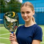 ETLKJVBL for Pickleball Paddle Cover, Moth Mushrooms Plants Moon Neoprene Zippered Sleeve with Shockproof & Waterproof Protection, Stylish Design for Pickleball Accessory