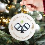 Deck The Halls with Pickleballs Ornament, 4 inches, for Pickleball Lover (TA05.1)