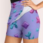 iiceop Funny Balloon Dog Skorts for Women with Pockets Skirt with Shorts Underneath High Waisted Golf Tennis Skorts for Women for Running Workout Pickleball L