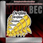 Custom Bow Sticker Coquette Bow Personalized Name Sport Fan Sticker Baseball Soccer Softball Volleyball Basketball Hockey Golf Pickleball Bow Waterproof Vinyl Sticker for Water Bottle, Laptop, Gifts