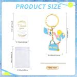 SPNDOB 12 Pcs Pickleball Keychain Alloy Metal Charms with Organza Bags, Thank You Cards & Jute，Pickleball Party Favors, Gifts for Sports Lovers, Players, Women, Team & Tournament Souvenirs