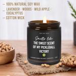 Pickleball Opponents Lavender Wood Wild Apple Eucalyptus Scent Candle 9OZ - Pickleball Gifts for Women Men, Sports Player Pickle Ball Christmas Gifts for Aunt Boyfriend Girlfriend Coach Best Friend