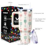 Pickleball Mug 40 oz Tumbler with Handle and Straw Lid Leak Proof - Pickleball Water Bottle Coffee Mug with Handle Insulated for Hot Cold Ice - Christmas Birthday Gifts for Women Players Lovers Cup