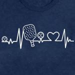 IFQ Pickleball Shirt for Women Heartbeat Pickleball Lover Player T-Shirt Funny Sport Tee Tops Blue