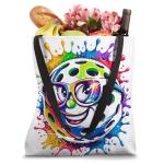 Funny Happy Pickleball with Sunglasses Colorful Paint Splash Tote Bag