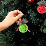 Pickleball Christmas Ornaments for Tree, Life-Size, Pickleball Xmas Tree Decorations, Set of 6 (Ball Dia: 74mm)