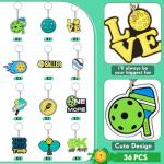 Batiyeer 36 Pack Pickleball Keychains Bulk Party Favors Sports Ball Key Chains Funny Keyring Gifts for Birthday Supplies