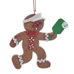 Kurt Adler Res Gingrbread Man Pickleball Ornament