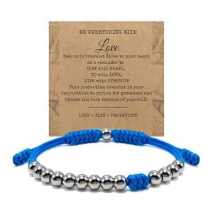 HARACRAFT Sport Bead Ranger Bracelet, 13 Beads Score Tracker for Golf, Swimming, Baseball, Pickleball, Jogging, Adjustable Stroke Counter, Stainless Steel Beads Unisex Gift (Blue)