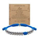 HARACRAFT Sport Bead Ranger Bracelet, 13 Beads Score Tracker for Golf, Swimming, Baseball, Pickleball, Jogging, Adjustable Stroke Counter, Stainless Steel Beads Unisex Gift (Blue)