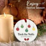 SOL VIBES Pickleball Ornament for Christmas Tree Decor, Xmas Hanging Ornaments, Deck The Halls Gifts for Pickleball Lover and Sport Lovers