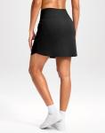 G Gradual 18" Golf Skirts for Women Zipper Pockets Knee Length Skort with Shorts Underneath High Waist Tennis Pickleball, Black, Large