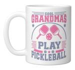 Cool Grandmas Play Pickleball Player Women Ceramic Mug, White