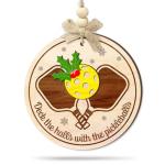 CHOANG Pickleball Christmas Ornament - Funny Wood Holiday Decor for Pickleball Lovers, Paddle and Ball Tree Hanging Gift for Player, Coach, or Team - Sports Xmas Keepsake, 2 Layer Wood