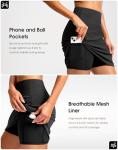 G Gradual 18" Golf Skirts for Women Zipper Pockets Knee Length Skort with Shorts Underneath High Waist Tennis Pickleball, Black, Large
