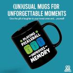 Playing Pickleball Improves Memory Pickleball Ceramic Mug Pickleball Lovers Gifts Coffee Cup 11 oz (Black)