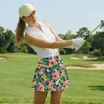 Yaparuogr Tropical Plants Tennis Skirt with Shorts Pockets for Women Lightweight High Waisted Tummy Control Athletic Skort for Pickleball Golf Workout Running,M