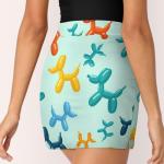 iiceop Orange Balloon Dog Skorts for Women with Pockets Skirt with Shorts Underneath High Waisted Golf Tennis Skorts for Women for Running Workout Pickleball L