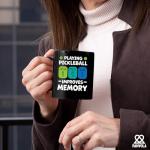 Playing Pickleball Improves Memory Pickleball Ceramic Mug Pickleball Lovers Gifts Coffee Cup 11 oz (Black)
