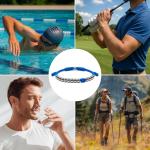 HARACRAFT Sport Bead Ranger Bracelet, 13 Beads Score Tracker for Golf, Swimming, Baseball, Pickleball, Jogging, Adjustable Stroke Counter, Stainless Steel Beads Unisex Gift (Blue)