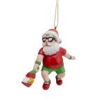 Santa Claus Playing Pickleball Christmas Tree Ornament