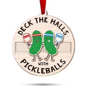 Pickleball Ornament for Christmas Tree - Ideal for Pickleball Enthusiasts, Deck The Halls with Funny Ornaments, Unique Stocking Stuffers, Perfect for Pickleball Gifts Ideas