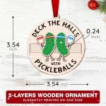 Pickleball Ornament for Christmas Tree - Ideal for Pickleball Enthusiasts, Deck The Halls with Funny Ornaments, Unique Stocking Stuffers, Perfect for Pickleball Gifts Ideas