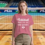 Cutesong Pickleball Shirt for Women Pickleball Player T-Shirt Funny Sports Lover Short Sleeve Pink