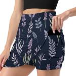 iiceop Lavender Plants Skorts for Women with Pockets Skirt with Shorts Underneath High Waisted Golf Tennis Skorts for Women for Running Workout Pickleball 2XL