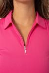 GOLFTINI Women’s Golf Polo Shirt – Sleeveless Zip Performance Top, Lightweight, Moisture-Wicking, UPF 30+, 4-Way Stretch - Perfect for Golf, Tennis, and Pickleball Hot Pink