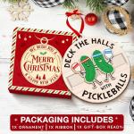 Pickleball Ornament for Christmas Tree - Ideal for Pickleball Enthusiasts, Deck The Halls with Funny Ornaments, Unique Stocking Stuffers, Perfect for Pickleball Gifts Ideas