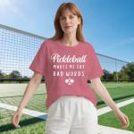 Cutesong Pickleball Shirt for Women Pickleball Player T-Shirt Funny Sports Lover Short Sleeve Pink
