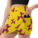 iiceop Purple Balloon Dog Skorts for Women with Pockets Skirt with Shorts Underneath High Waisted Golf Tennis Skorts for Women for Running Workout Pickleball 2XL
