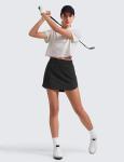 CRZ YOGA Dolphin Golf Skirts for Women A Line High Waisted Casual Athletic Mini Tennis Pickleball Skort with Zipper Pocket Black Small
