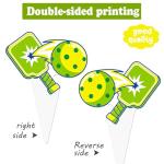 48Pcs Pickleball Cupcake Toppers Pickleball Birthday Party Decorations Pickleball Theme Cupcake Decorations for Pickleball Themed Birthday Party Baby Shower Supplies