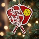 V VIBEPY All Over Printed Pickleball Ornament 2025, Pickleball Christmas Ornaments, Pickleball Gift Acessories Christmas 2 Layers Ornaments for Tree Hanging