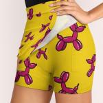iiceop Purple Balloon Dog Skorts for Women with Pockets Skirt with Shorts Underneath High Waisted Golf Tennis Skorts for Women for Running Workout Pickleball 2XL