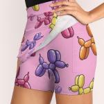 iiceop Pink Balloon Dog Skorts for Women with Pockets Skirt with Shorts Underneath High Waisted Golf Tennis Skorts for Women for Running Workout Pickleball 4XL