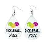 Cute Pickleball Earrings for Women, Sports Ball Acrylic Drop Dangle Jewelry, Pickleball Earrings, Fun & Unique Gift for Sports Lovers-2y'all