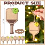 Soulchen 6 Pcs Dinkball Christmas Ornaments Dinkball Lover Gifts Wooden Christmas Tree Hanging Decorations for Sports Ornaments Gifts for Family Friends Teacher